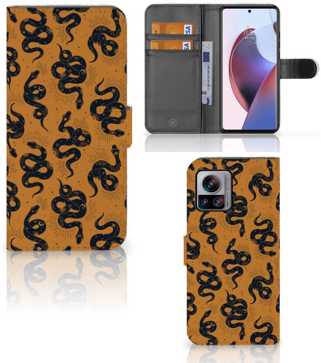 Telefoonhoesje met Pasjes voor Motorola Edge 30 Ultra Snakes