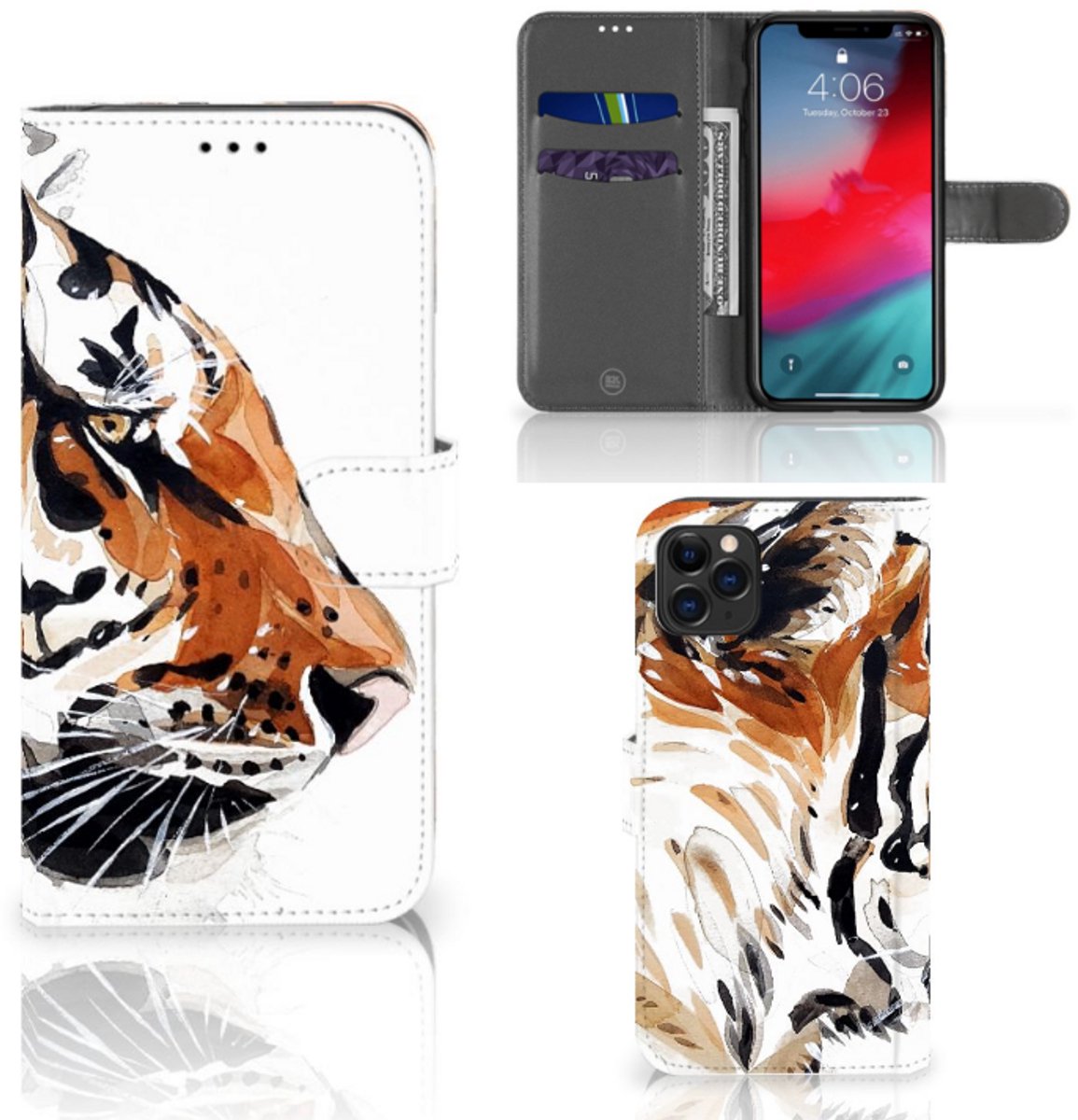Hoesje Apple iPhone 11 Pro Max Watercolor Tiger