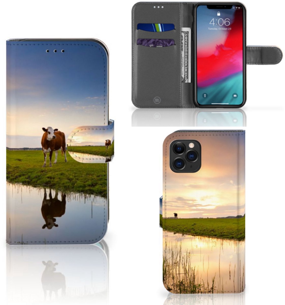 Apple iPhone 11 Pro Telefoonhoesje met Pasjes Koe