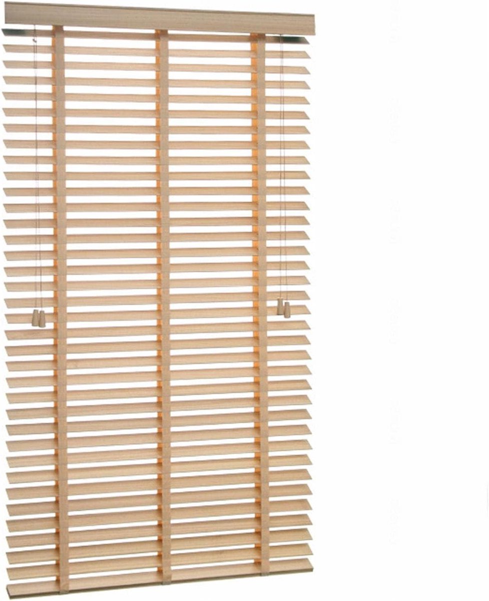 Houten Jaloezieën - Horizontale Raambekleding - Privacy en Zonwering - Natuurlijk Hout 50m