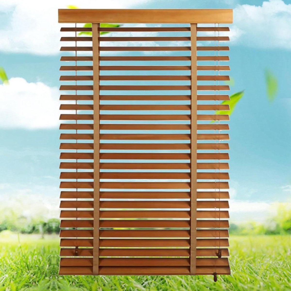 Houten Jaloezieën - Horizontale Luxaflex - Raamdecoratie - Massief Hout 50mm Lamellen - 60