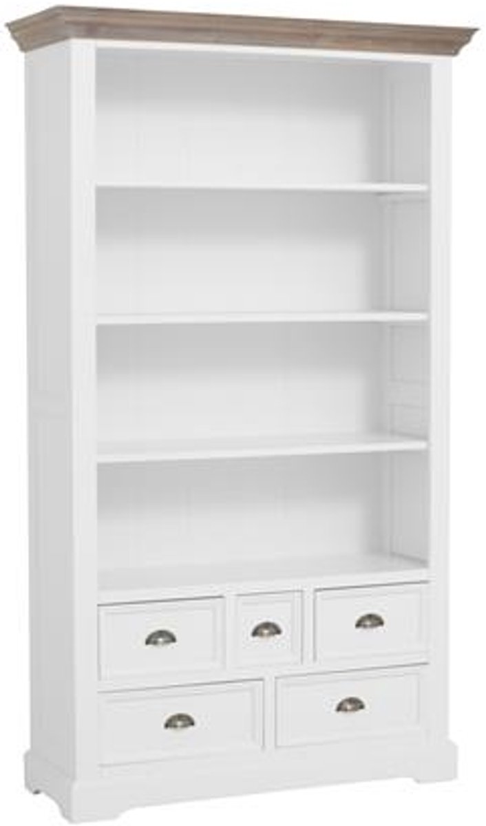 Tower Living Boekenkast Fleur - Wit Hout - 111x40x191cm