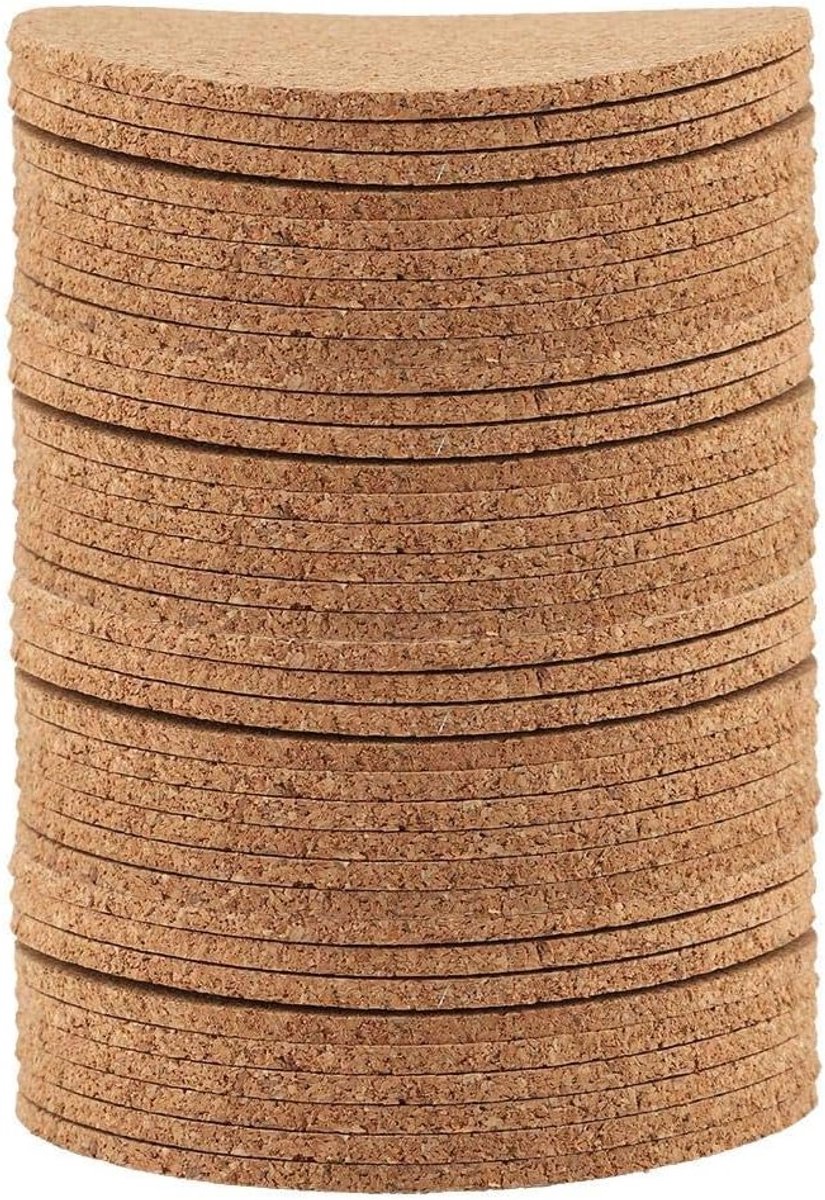 Absorberende kurken onderzetters voor drankjes - Ideaal voor thee, koffie en als tafelaccessoires voor thuis, bar of bruiloft (50 stuks)