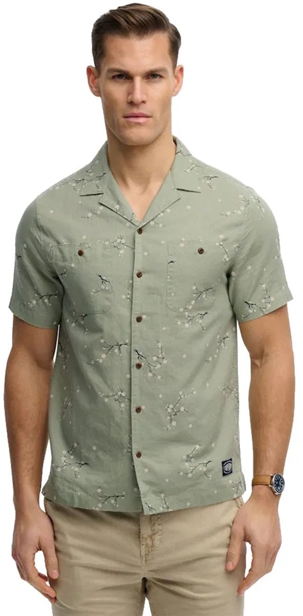 Superdry Printed Beach Overhemd Met Korte Mouwen S Man Shibori Blossom Sage