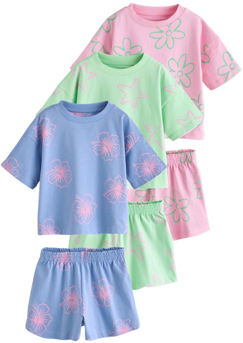 Next - Meisjes - Set van 3 korte pyjama's - Roze