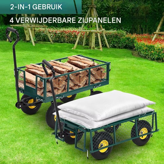 Bolderkar - Stalen Tuinwagen - Opvouwbaar - 180° Draaibare Handgreep - Max 250KG van Merkloos — afbeelding 5