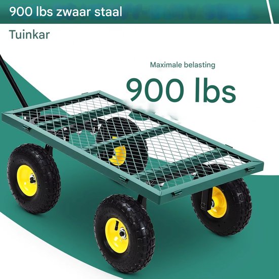 Bolderkar - Stalen Tuinwagen - Opvouwbaar - 180° Draaibare Handgreep - Max 500KG van Merkloos — afbeelding 5