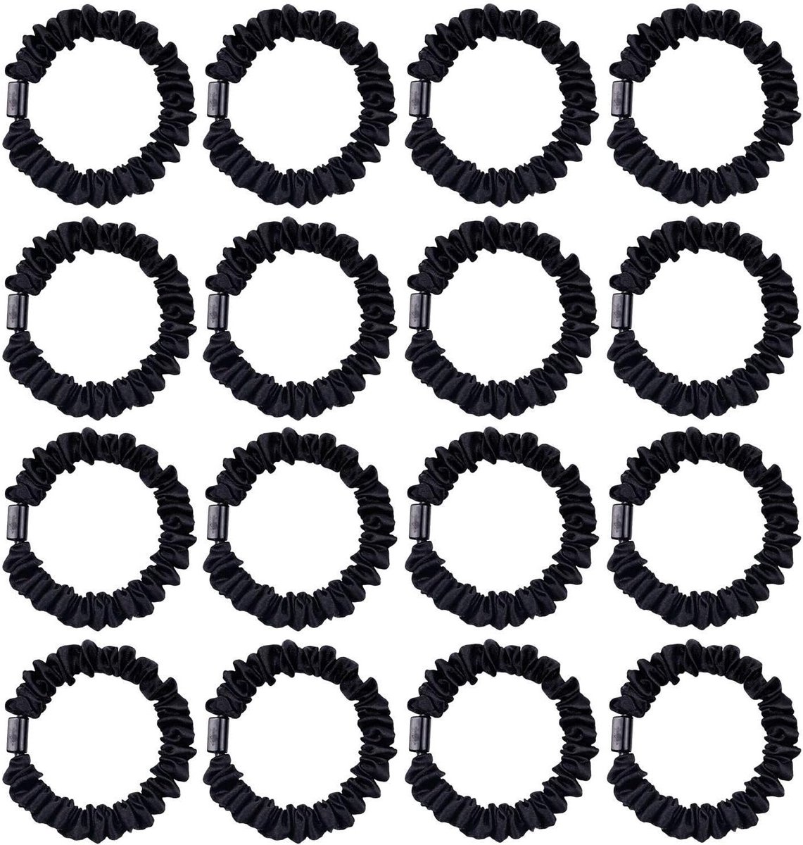 Set van 16 Satijnen Haarbanden, Elastische Haarbandjes, Stijlvolle Haaraccessoires voor Dames, Perfect voor Alle Haartypes en Gelegenheden