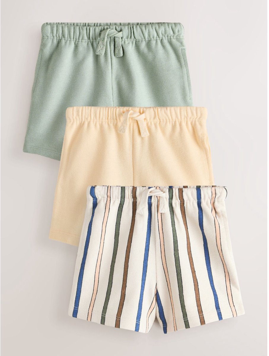 Next - Jongens - Set van 3 shorts met textuur - Groen