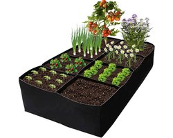 Stoffen kweekzakken - verhoogd plantenbed voor groenten, kruiden en bloemen – 128 gallon stoffen plantenpotten voor binnen en buiten - 180*90*30cm
