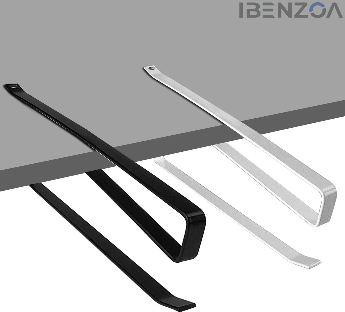 Keukenrolhouder - Zwart; Wit - 27x12x1,5 cm - Metaal