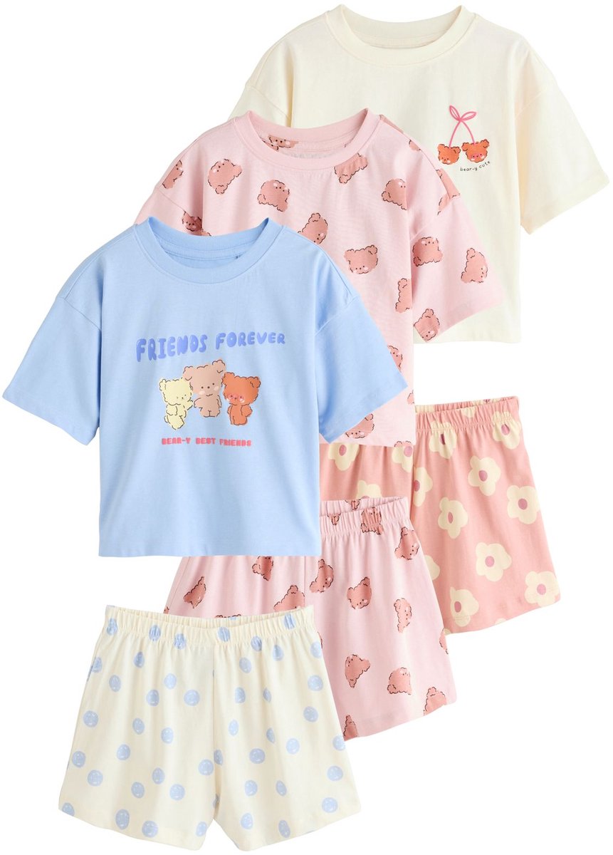 Next - Meisjes - Set van 3 korte pyjama's - Roze