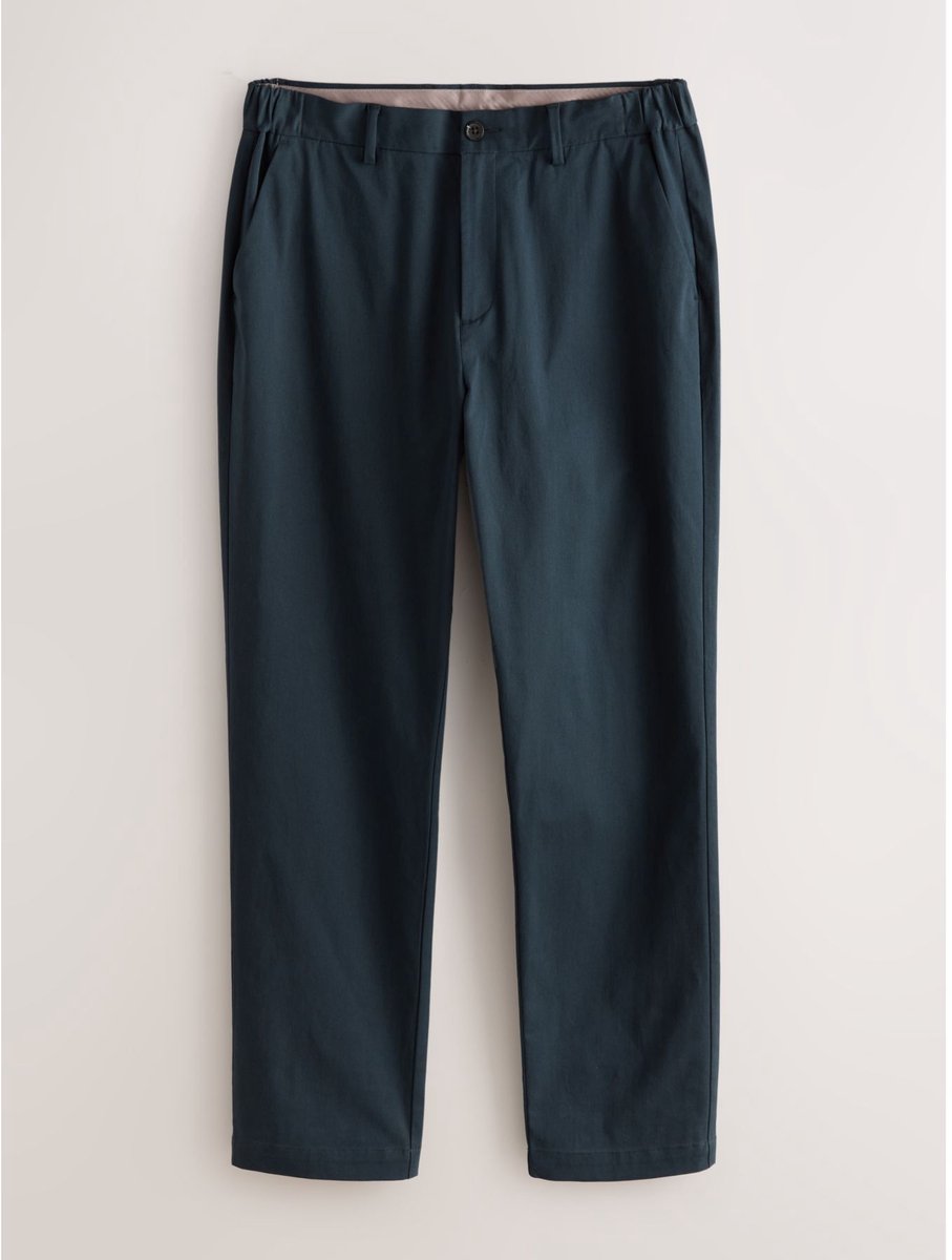 Next - Heren - N. Premium nette chino van een mix van katoen en TENCEL™-lyocell met comfortabele tailleband en aansluitende pasvorm - Blauw
