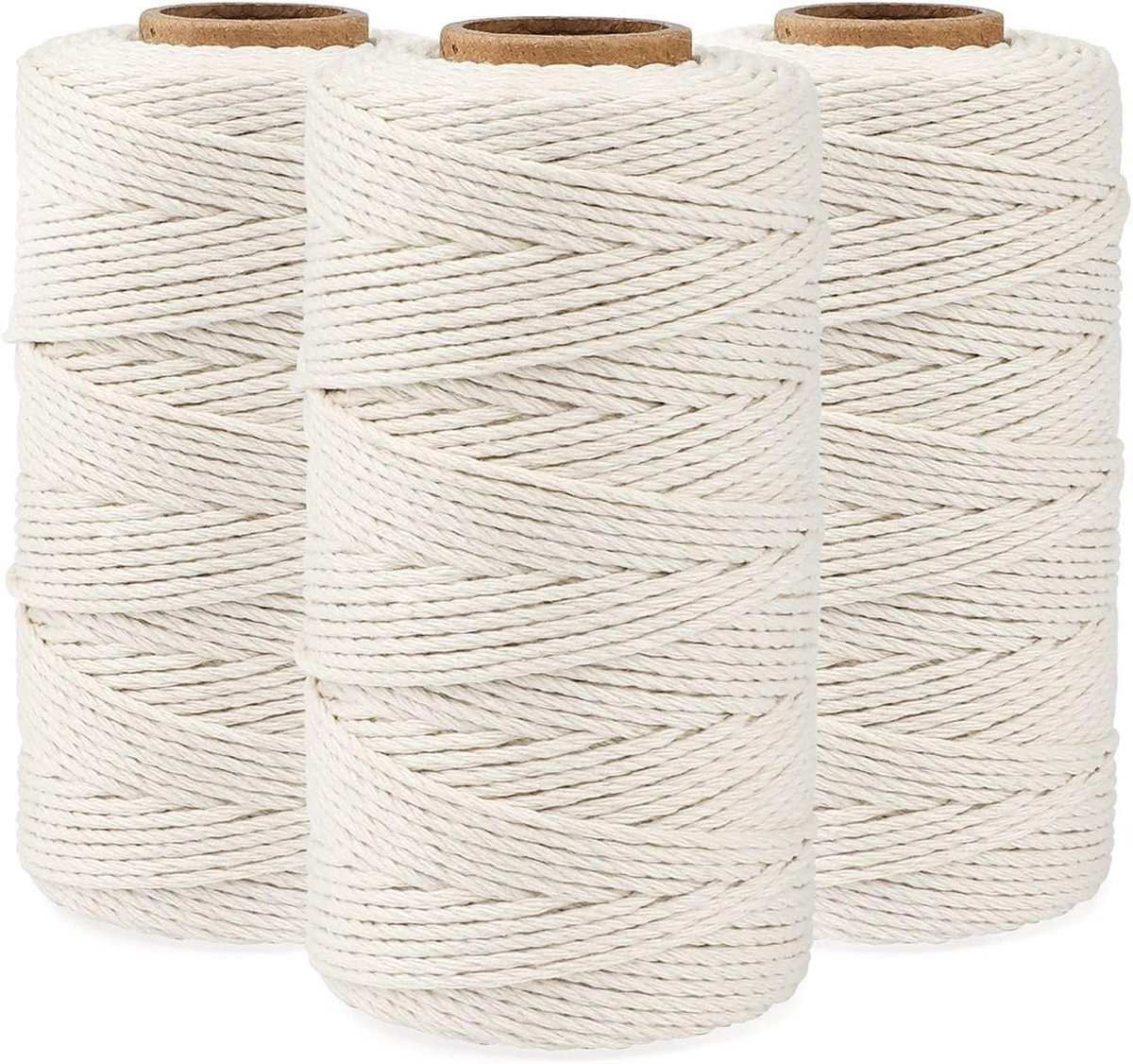 Katoenen Touw 300 m - 2 mm Decoratief Touw voor DIY Projecten, Tuinieren en Ambachten in Beige