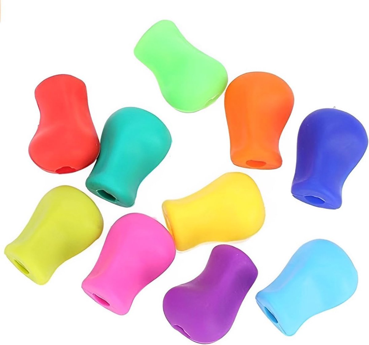Pack van 10 Potloodgrepen voor Kinderen - Ergonomische Schrijfhulpmiddelen - Siliconen Potloodhandvatten - Hulpmiddelen voor Schrijfhouding Correctie