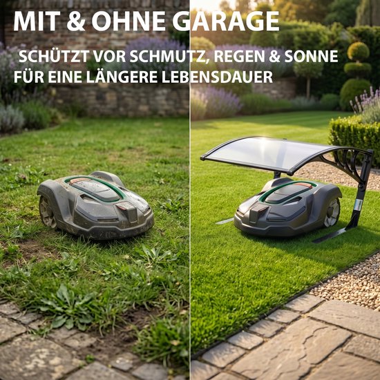 TRUTZHOLM - Robotmaaier Garage - Carport - 100 x 80 cm - UV-bestendig - Metalen Poten - Weerbestendig - Voor alle Robotmaaiers van TRUTZHOLM — afbeelding 4