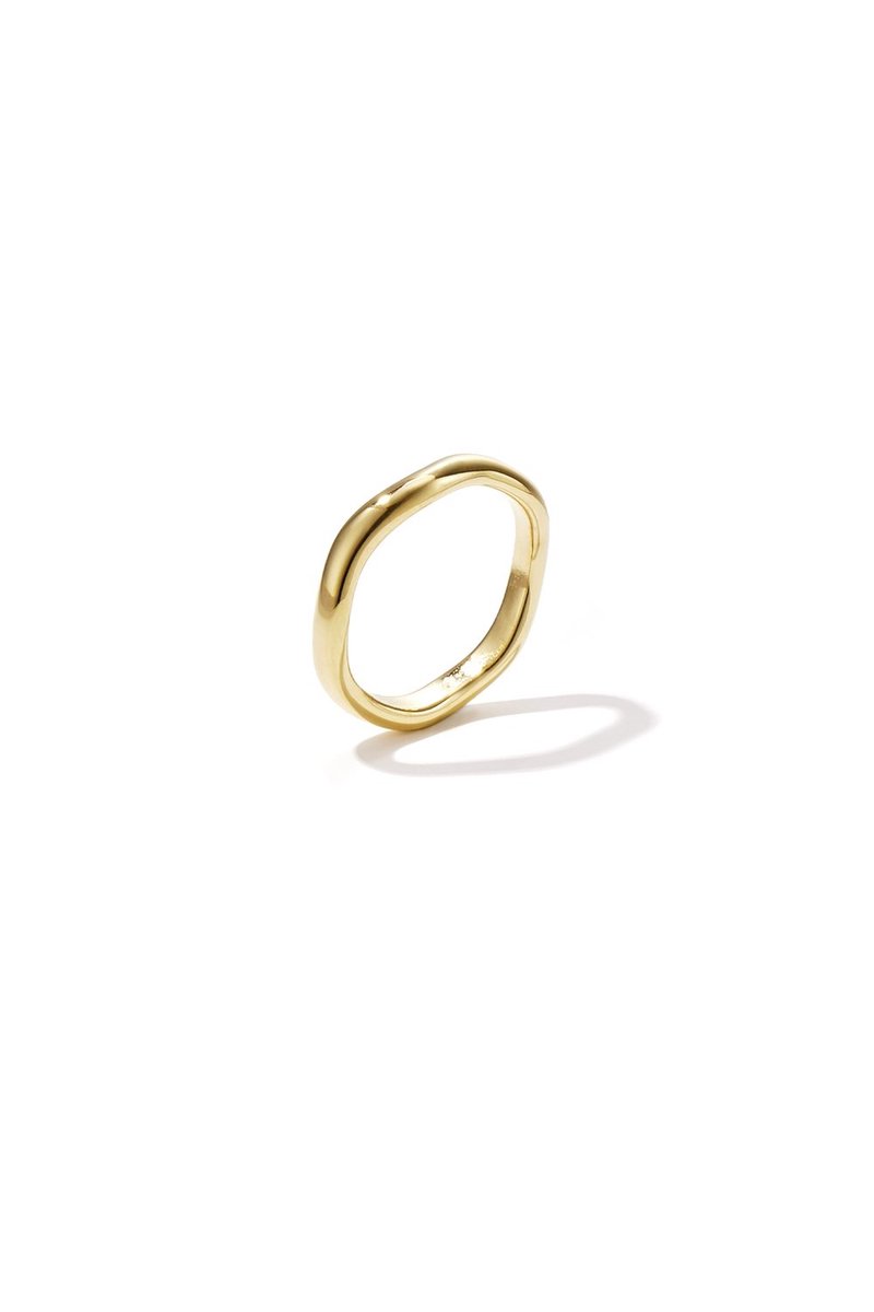 Bijoutheek Ring (Sieraad) Basic Wave Maat 18 Goudkleurig