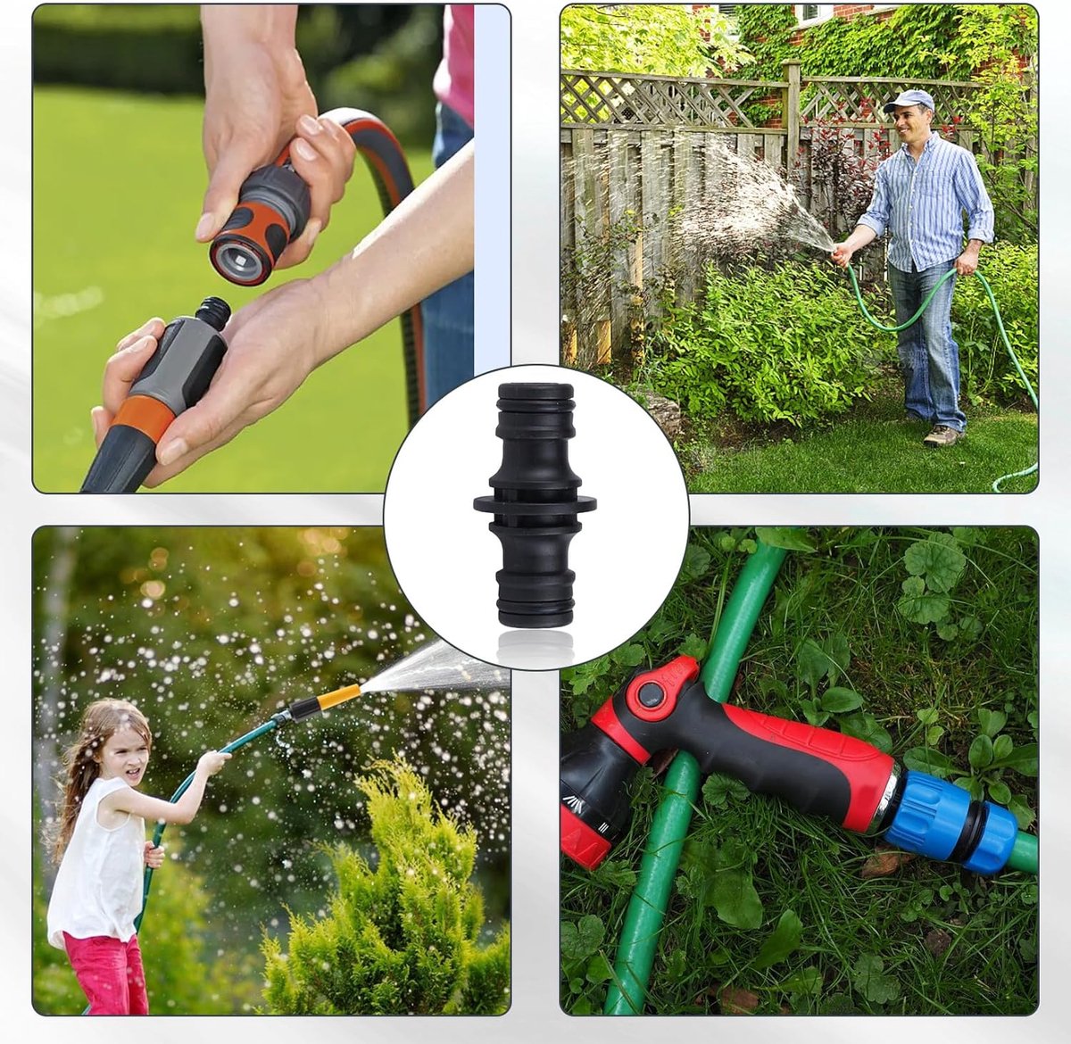 6 Pcs Tuinslangconnectoren - Tuinslang Connector voor Gardena Coupler - Dubbelzijdige Slang Fitting - Slang Adapter - Verlengstuk Koppeling voor Tuin – foto 5