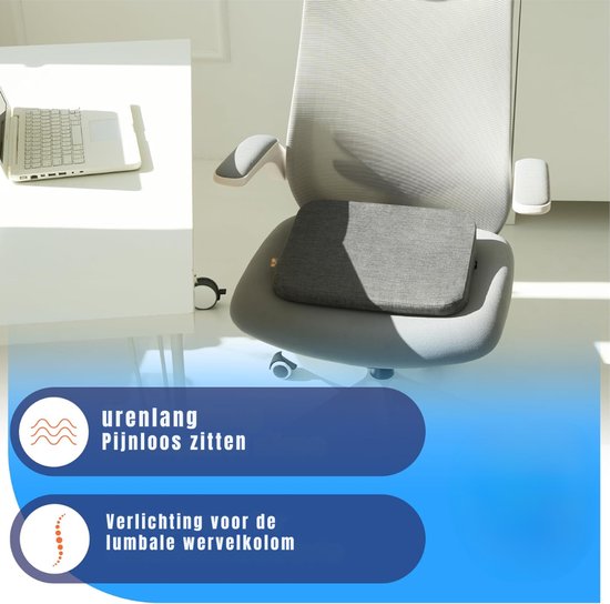 Aurixi® Zitverhoger Auto - Stoelverhoger voor Auto - Kinderzitje Auto - Donkergrijs- ‎34cm x 37cm x 8cm van Merkloos — afbeelding 5