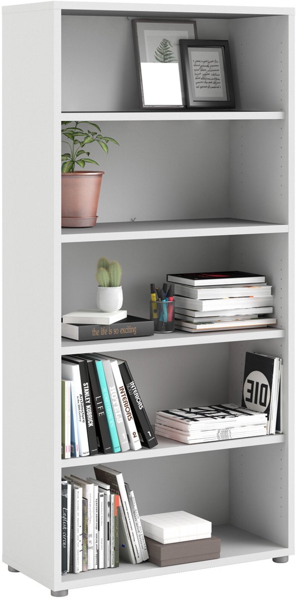 Giga Living Boekenkast Prima - Wit - 90x40x185cm