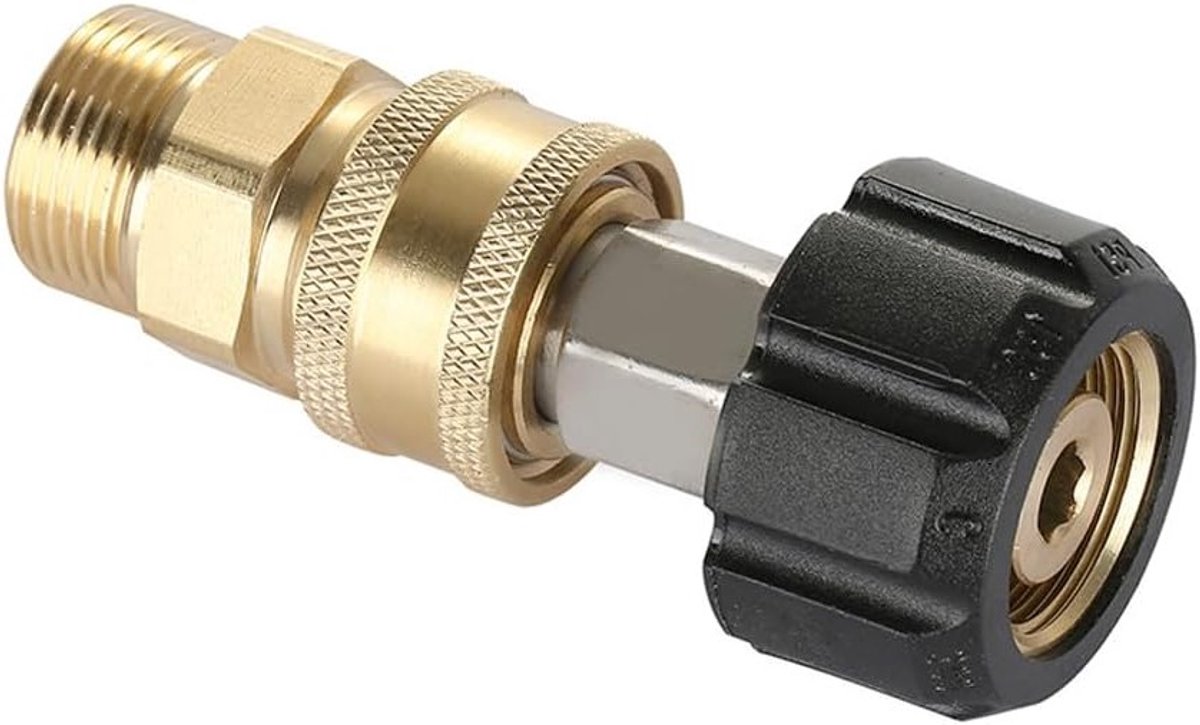 2-delige drukreiniger adapterset, M22-14 koppelingen, universele nozzle adapter kit, snelkoppeling voor accessoires en reinigingsgereedschap
