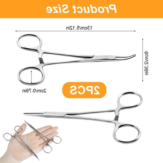 2-delige Visserstang Set, RVS Haak Ontgrendelingstools, Perfect voor Vissen, Knutselen en Huisdierenverzorging, 13 cm — afbeelding 5