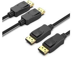 Gigicial [VESA gecertificeerd] DisplayPort DP 1.2 Kabel 1,8M 4K, 2 Stuks DisplayPort naar DisplayPort Kabel 4K@60Hz 2K@165Hz/144Hz/120Hz, geschikt voor PC Monitor Gaming-Grafische Kaart