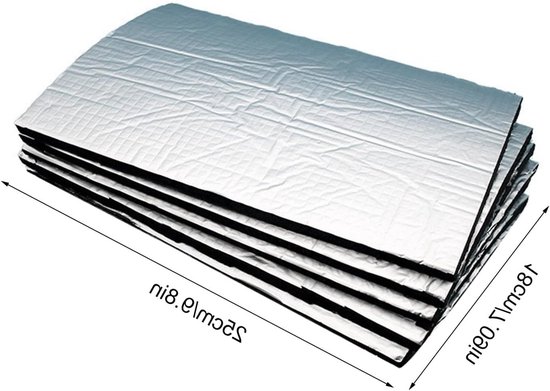 Geluiddempende Mat, Isolatie Warmte Pads, Auto Geluidsisolatie, Vermindert Weg- en Motorvibraties, Verbeter Uw Rijdervaring, 5 Stuks, Ideaal voor Geluidsreductie en Comfort van Merkloos — afbeelding 5