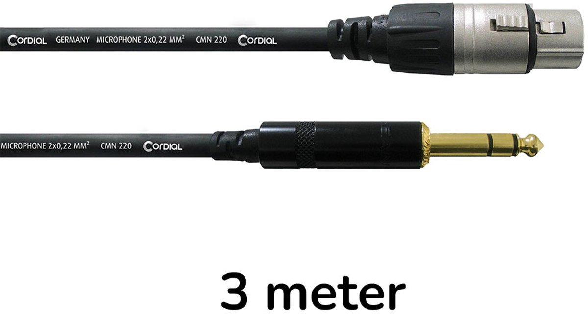 Cordial CFM 3 FV Microkabel 3 m - Microfoonkabel