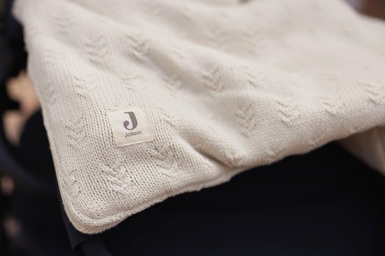 Universele Voetenzak Gebreid Katoen Fleece Voering voor Maxi Cosi en Kinderwagen - Licht Beige — afbeelding 2