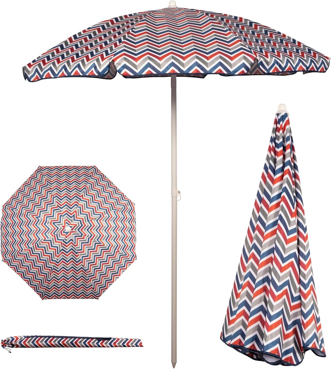 Strandparasol en Luifel 168 cm - Zonnescherm voor Patio, Strandstoel en Campingduurzaam