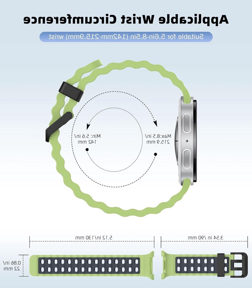 Sportieve en Ademend Siliconen Horlogeband voor Samsung Galaxy Watch 8 en 8 Classic - 40mm, 44mm, 46mm, Geschikt voor Mannen en Vrouwen, Comfortabel en Duurzaam