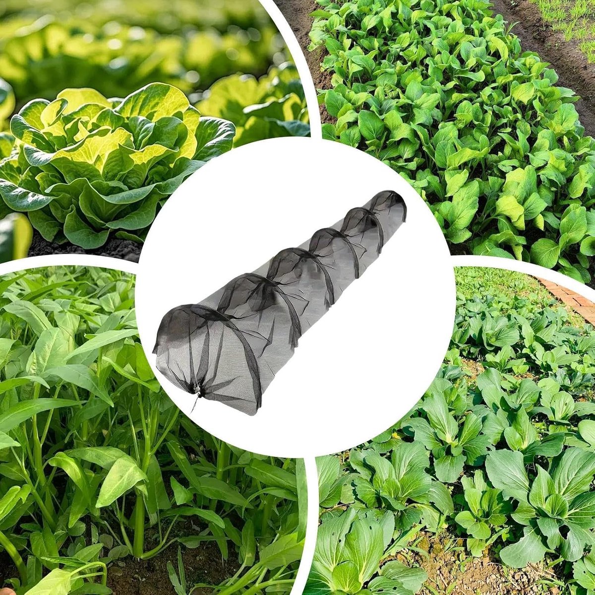 Rijafdekking Planten - Kweekhoes Tunnelkas - Planten Beschermen - Vorst en Winddicht - 300x45x45 cm - Groen