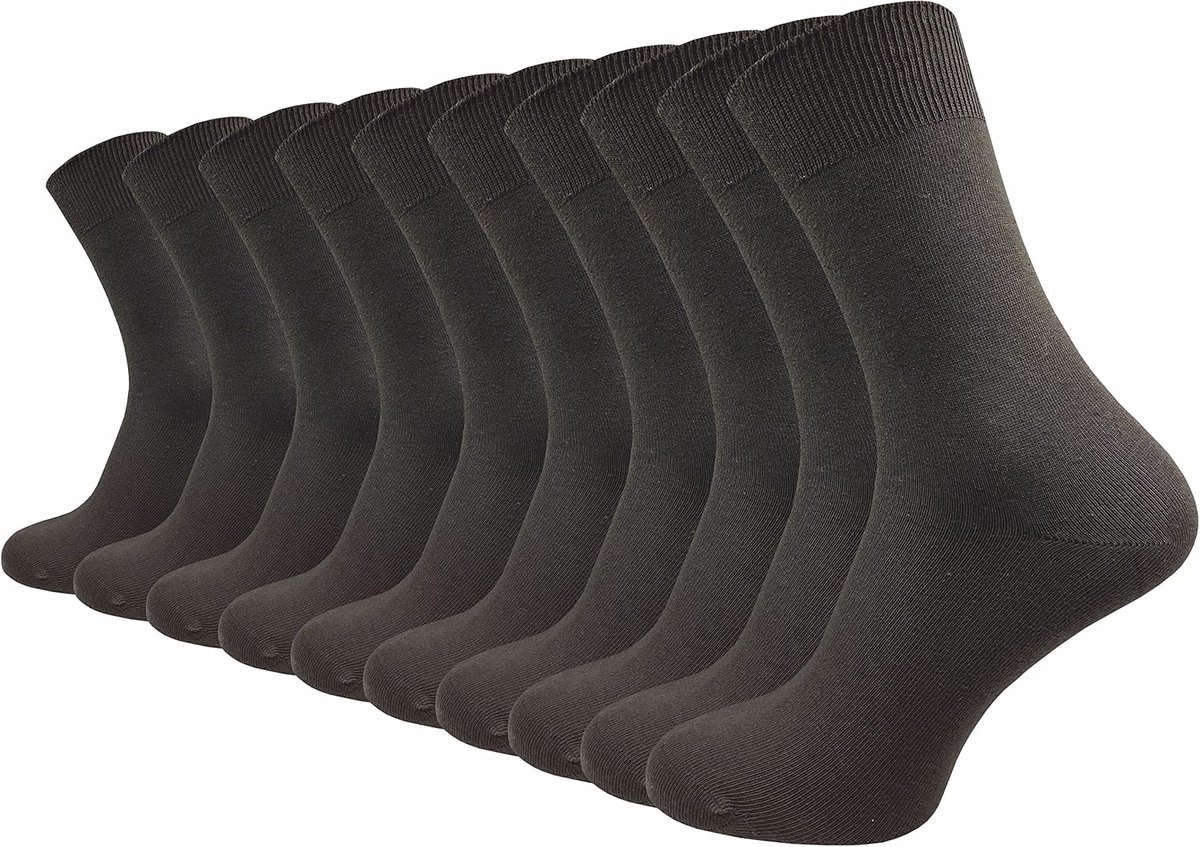 10 Paar 100% Katoenen Sokken zonder Drukkende Naad met Comfortabele Band