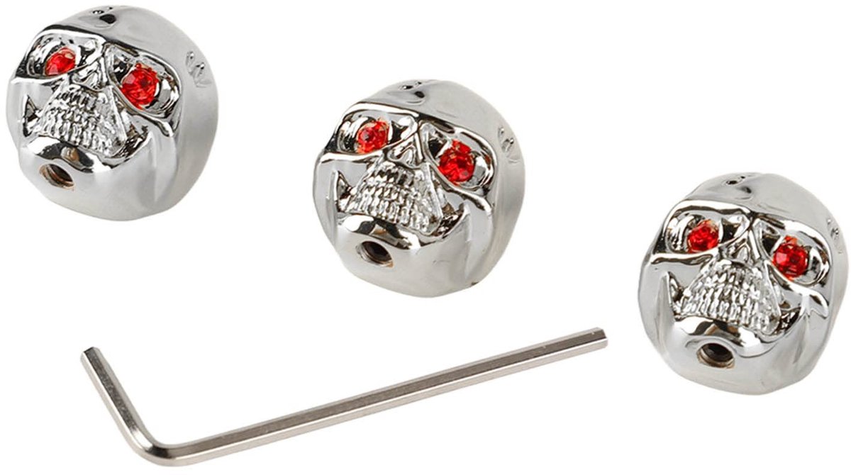 MTTproducts - Volumetoonknop - Elektrische Gitaar - Schedelknoppen - Chrome - Gemakkelijk te installeren - Geschikt voor alle merken - GD303