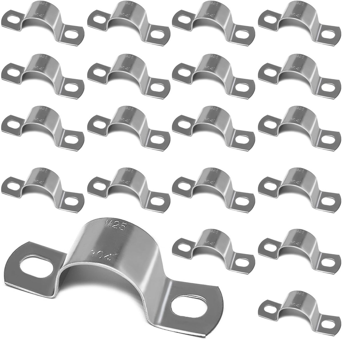 MTTproducts- Buisbeugels 25 mm - 20 Stuks - Roestvrij Staal - U-buis Beugels - Slang Klemmen - Sterke Draagcapaciteit - Geluidsreductie - Buisbeugel