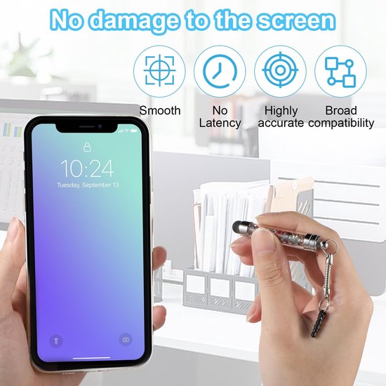 MTTproducts- Stylus Pen - 10 Stuks - Mini Touchscreen Pen - Draagbare Styluspennen - Gekleurde Stylus - Acryl/Rubber Materiaal — afbeelding 4