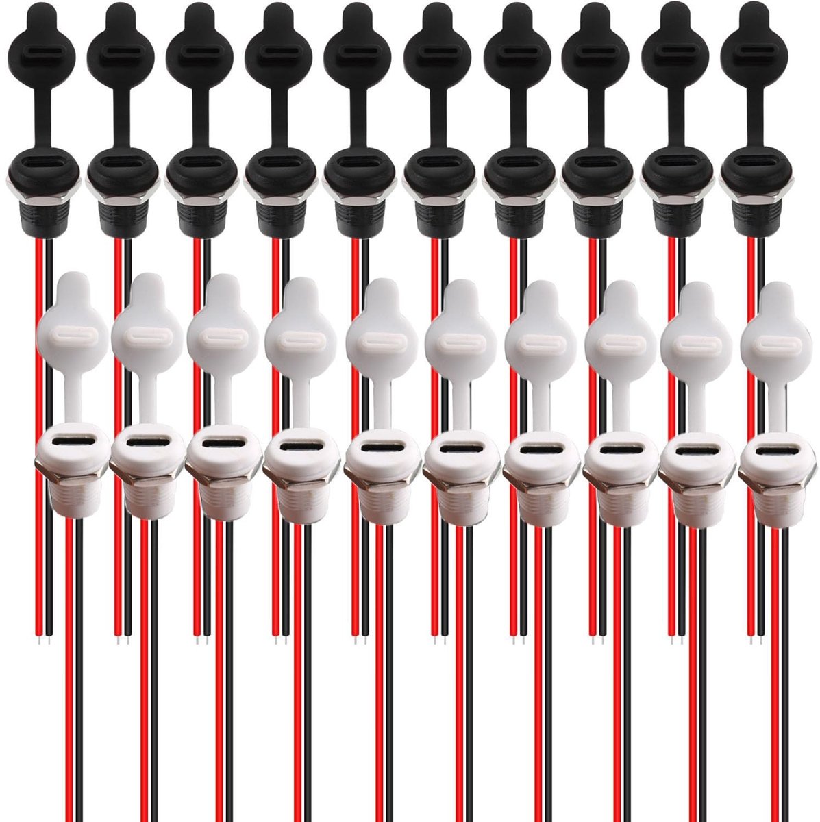 MTTproducts - 20 Pack Waterdichte USB-C Connectoren voor Paneelmontage