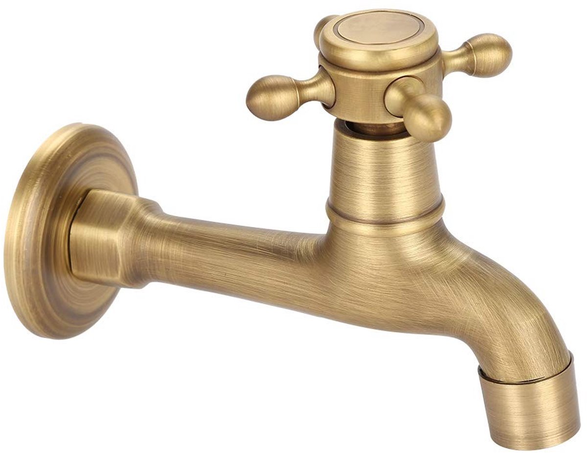 MTTproducts- Kraan Vintage Stijl - G1/2 Wandbeugel - Hoogwaardige Messing - Corrosiebestendig - Eenvoudige Installatie - Eén Handgreep Bedienbaar - Waterkraan