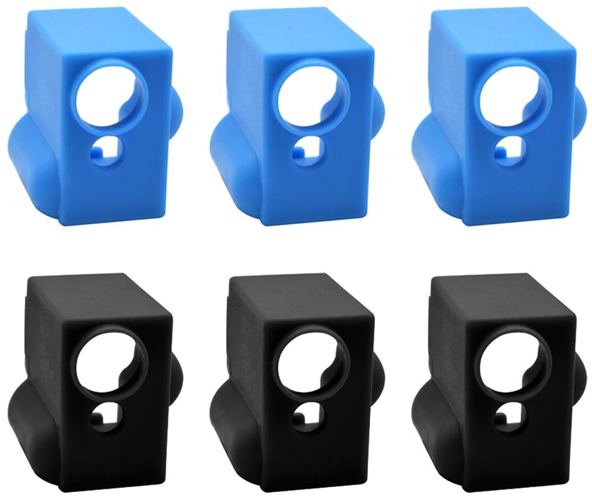 MTTproducts- Siliconen Sokken - 6 Stuks - Temperatuurstabiliteit - Hoes voor Verwarmingsblok - Taai en Elastisch - Geschikt voor 3D-printer - Verwarmingsblokhoes