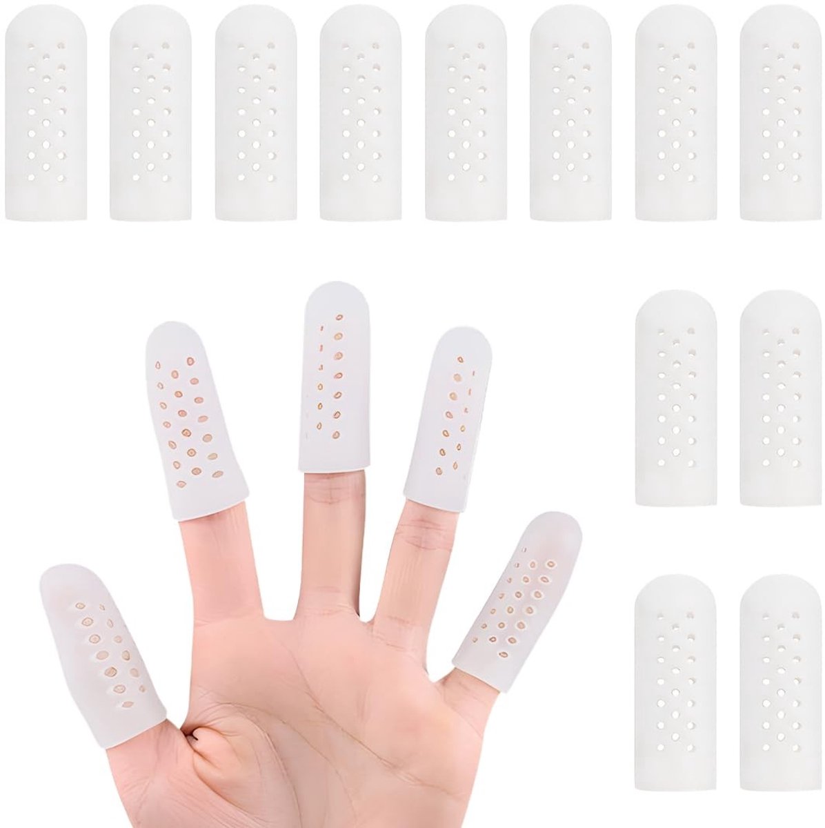 NTH products- Vingerbescherming 12 Stuks - Siliconen Vingerbescherming - Antislip Vingerhoes - Vingerhouder - Bescherming voor Vingers - Lichtgewicht en Duurzaam - Vingerhoed