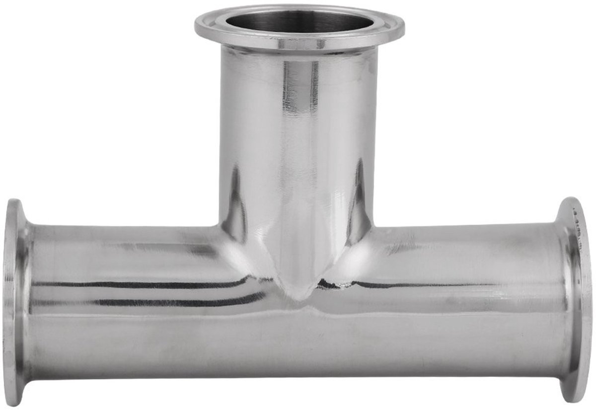 Cosensi- Klem T-stuk 3-wegs - Roestvrij Staal 304 - Sanitair Fitting - Bevestigingsaccessoires - Corrosiebestendig - Voor buizen Φ38 mm - Sanitaire Fitting