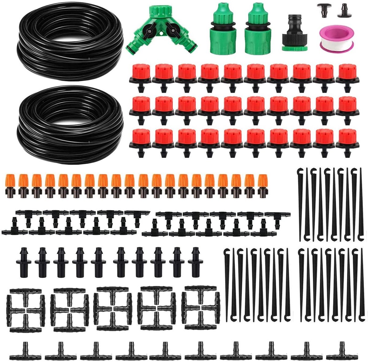 Cosensi- Irrigatieset 15 m - Druppelirrigatie - Automatische Sproeier - Microdruppelsysteem - Bewateringssysteem Tuin - Hoogwaardig Rubber