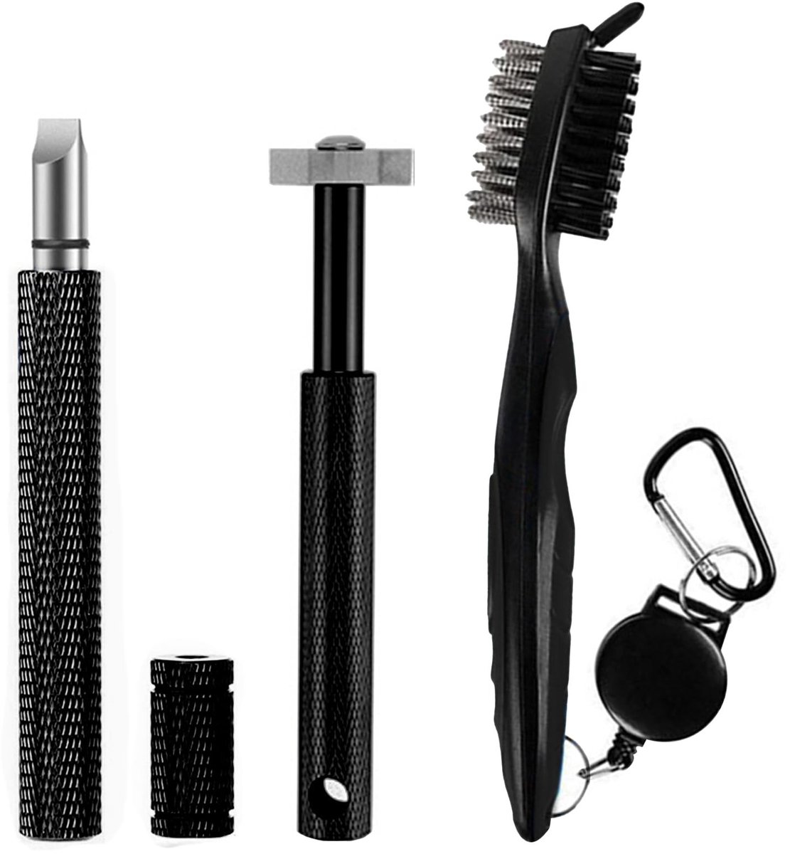 Cosensi- Golfclubborstel Dubbelzijdig - Golfclubreiniger - Groove Cleaner - 3 Stuks - Roestvrij Staal - Stevige Grip - Golfreiniger