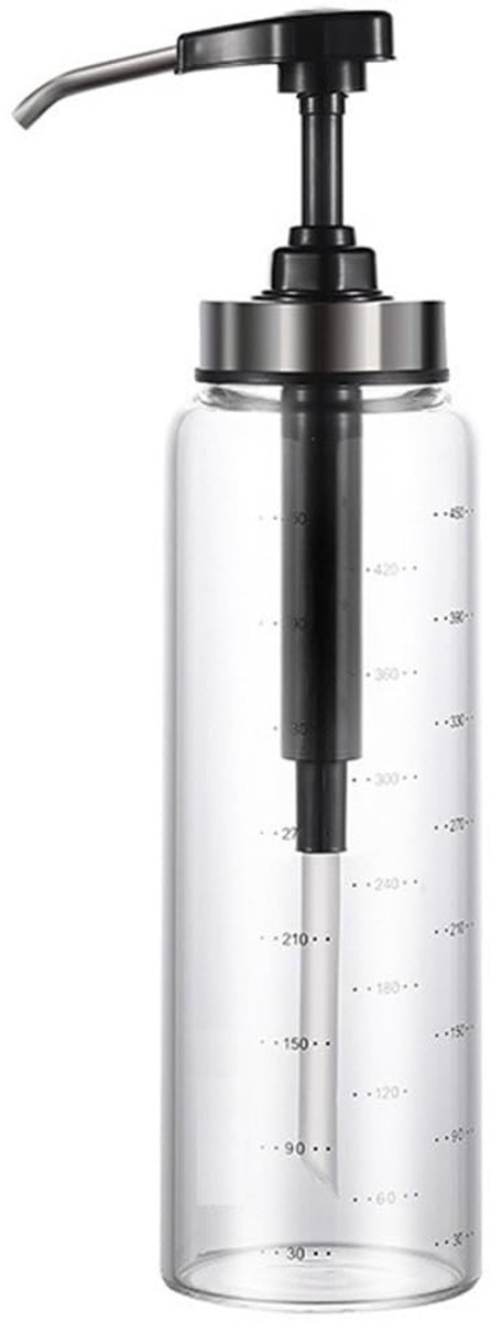 Cosensi- Honingdispenser 500 ml - Glazen Honingdispenser - Antidruppel Pomp - Specerijen Dispenser - Sauzen/Olijfolie - Lichtgewicht Glas - Sauzenfles