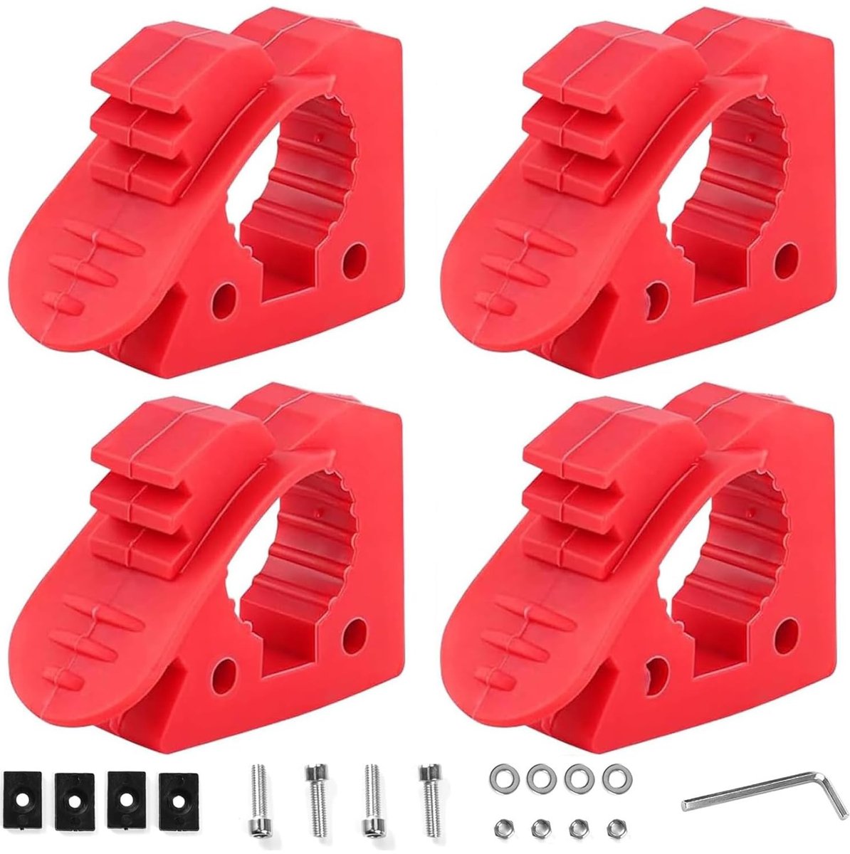 Cosensi- Hovelhouder met snelontgrendelbare rubberen klembevestiging - Gereedschapswand - Bevestiging voor scheppen/bijlen - Duurzaam materiaal - Flexibel en schokbestendig - Geschikt voor 3-4 cm diameter - Gereedschapshouder