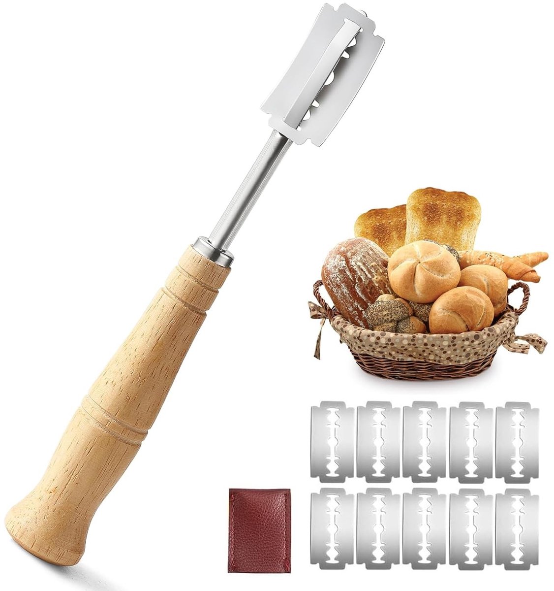 Cosensi- Broodmes 10 Stuks - Snijmachine - Elektrisch Mes - Broodsnijder Hulpmiddel - Gekarteld - Keuken Accessoires