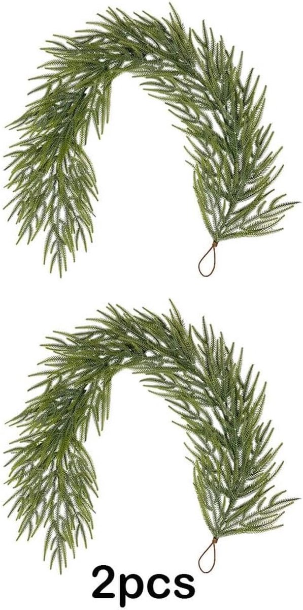 Kerstkrans Garland - Kunsttakken Slinger - Huis Versieren - Realistische Uiterlijk - 150 cm - Groen – foto 7