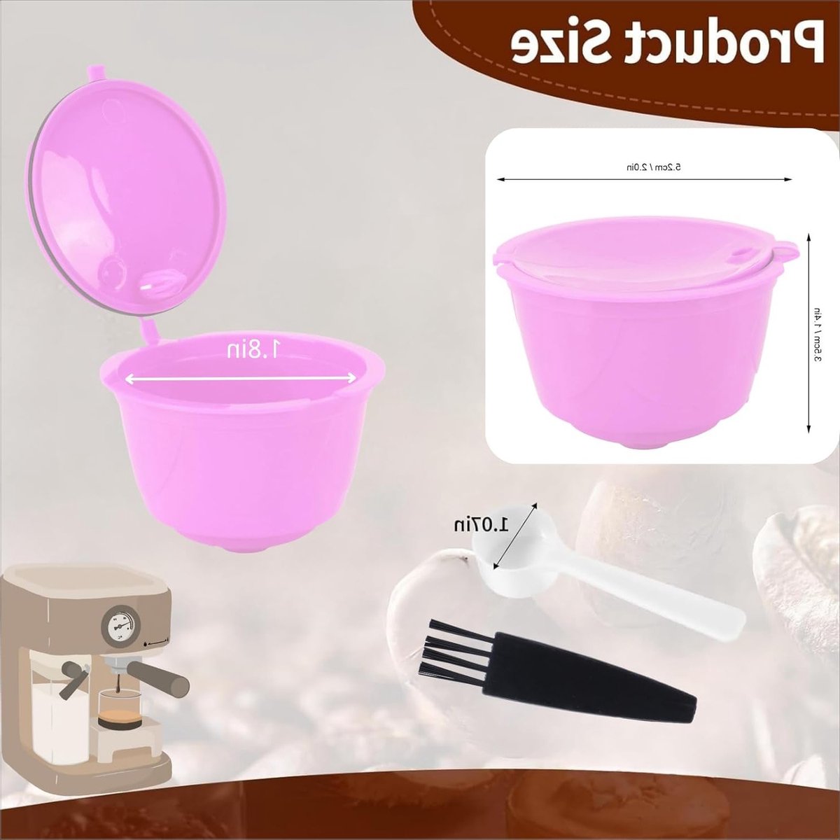 Herbruikbare RVS Capsule Set voor Dolce Gusto Koffiemachine - Vulbare Koffiefilter Cups met 3 Capsules, 1 Lepel en 1 Borstel voor Perfecte Koffieervaring