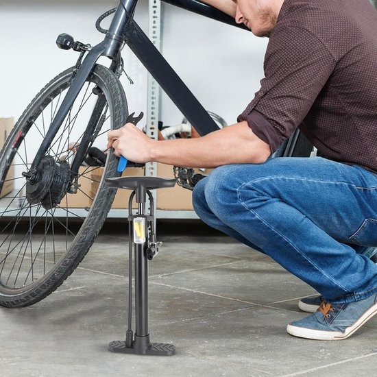 Luchtpomp voor het oppompen van fietsbanden, draagbaar, voor oppompen, 11 bar, met adapters voor motorfiets, fiets, scooter, basketbal, voetbal, volleybal — afbeelding 4